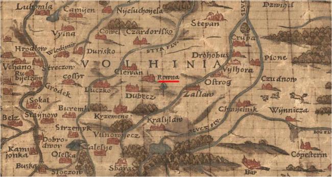 Рівне на мапах 16 століття (ФОТО)