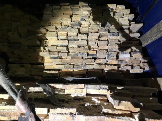 На Рівненщині зупинили вантажівку, набиту незаконною деревиною