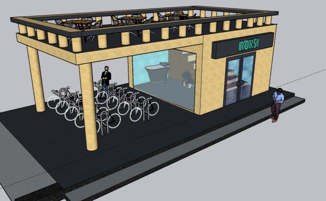 Школярка із Рівненщини спроєктувала сучасну урбаністичну велостанцію із кафе на даху