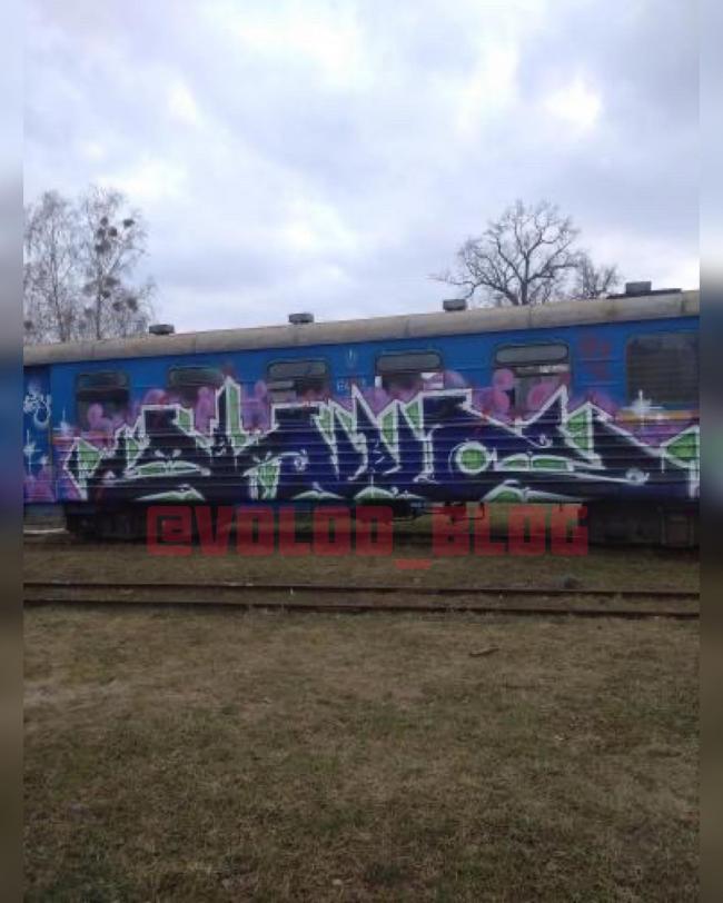На Рівненщині вандали розмалювали вагони "Кукушки" (ФОТО)