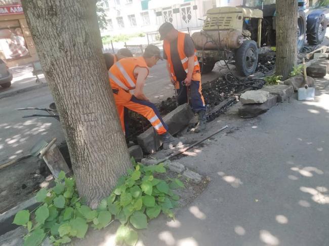 У районі Пивзаводу в Рівному ремонтують тротуари (фотофакт)