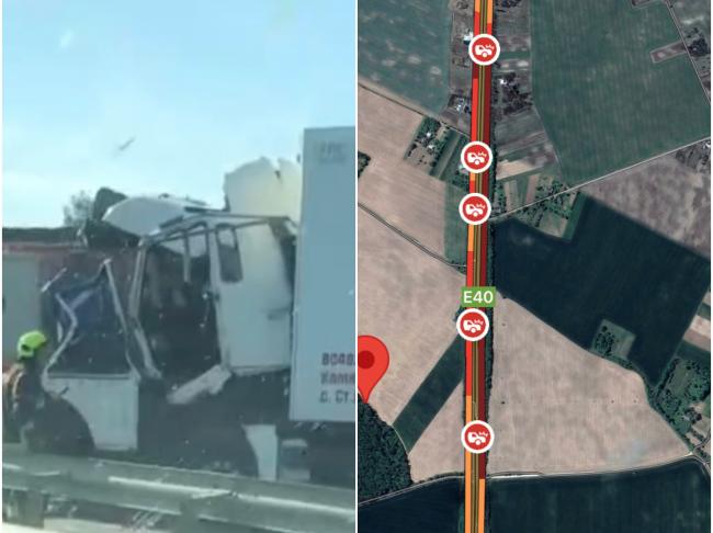 На трасі на Рівненщині зіткнулись три вантажівки: рух ускладнено