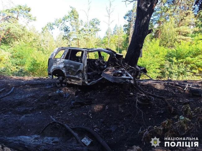 Автівка після зіткнення - загорілась: на Житомирщині водійка «Suzuki» врізалась в дерево