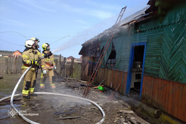 Палали дах, стіни та речі: у селі на півночі Рівненщини гасили пожежу в будинку