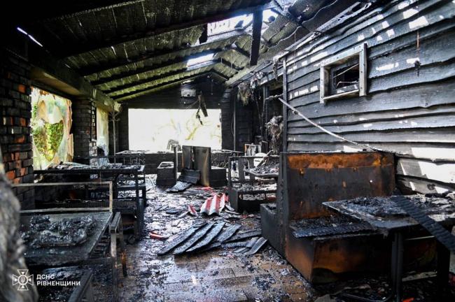 Згоріло кухонне обладнання та пошкодилися стіни: деталі пожежі в кафе на Рівненщині