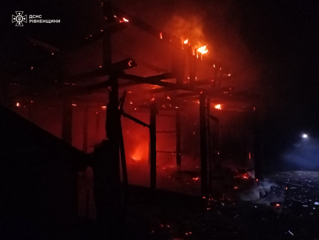 У селі на Рівненщині згоріли будівля та 3 тонни сіна (ФОТО)