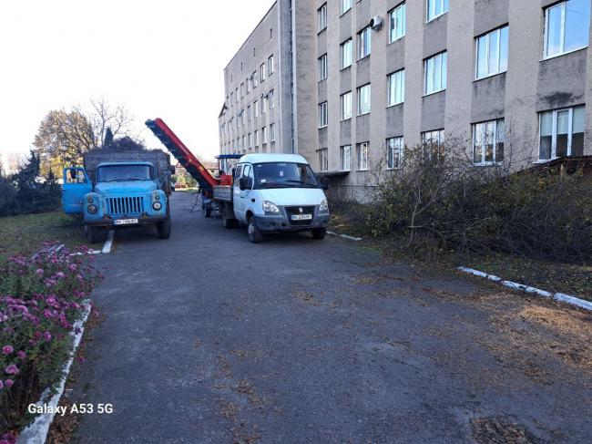 У місті на Рівненщині подрібнені зрізані гілки використовують для опалення ліцею